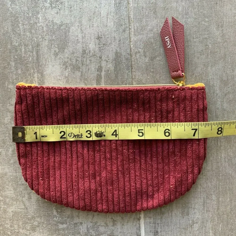 Corduroy Makeup Bag Zip Pouch Travel Case Wallet Mini Clutch Handbag NEW